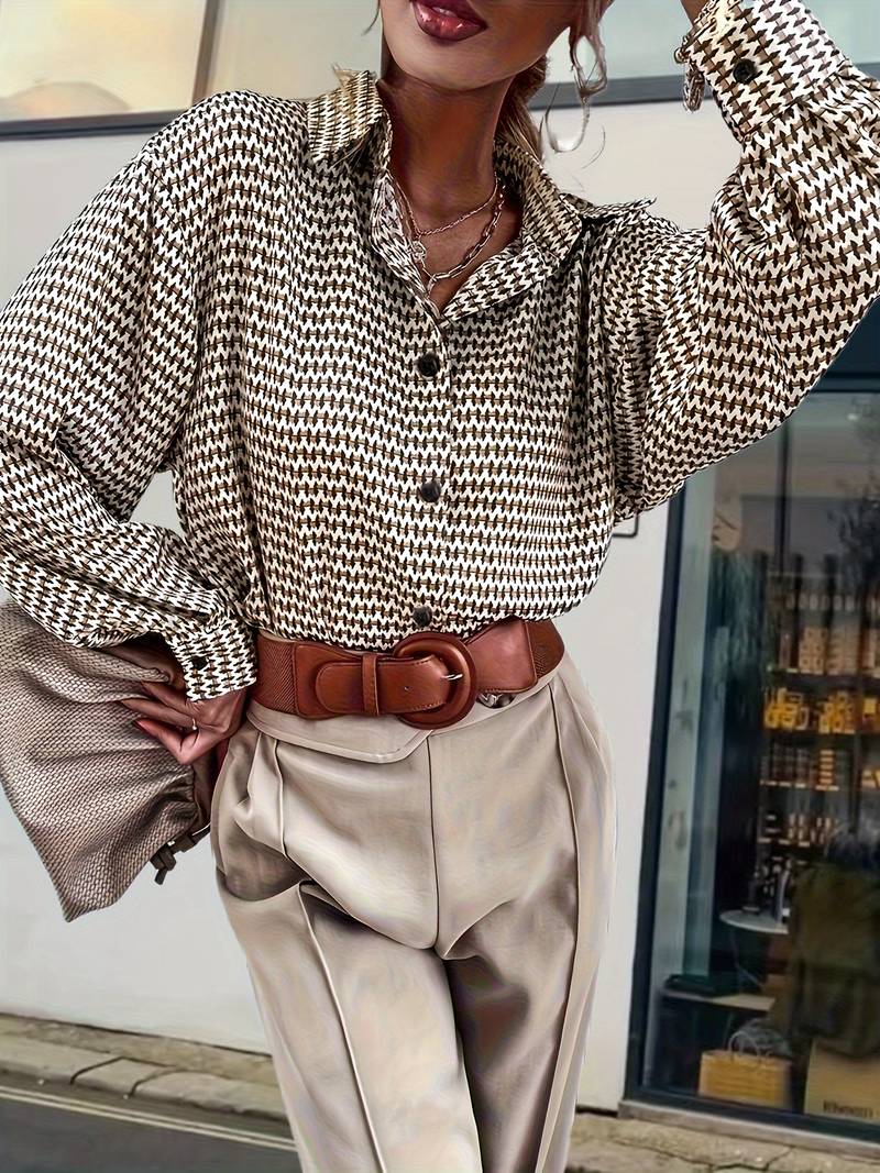 Damenbluse Elegante Langarm Vintage Baumwolle für Festliche Anlässe-5