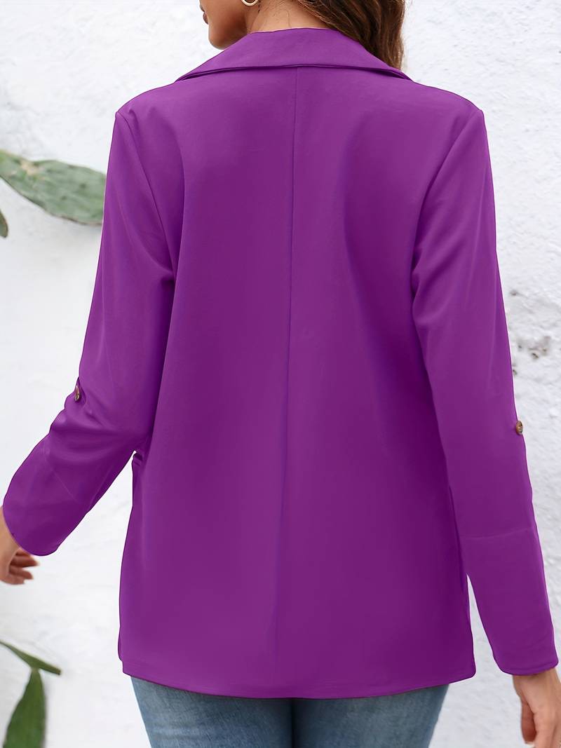Damen Blazer Lässig Offene Silhouette Hochwertiger Stoff-3