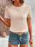 Damen T-Shirt mit Spitzendetails Rundhalsausschnitt Baumwolle-5
