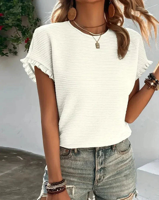 Variant image for Damen T-Shirt Sommer Stil Entspannt Baumwolle-1