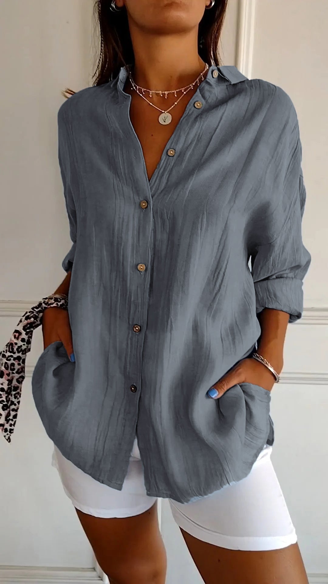 Variant image for Damenbluse Elegante Polyester Klassischer Kragen Festliche Blusen für Büro und Anlässe-78