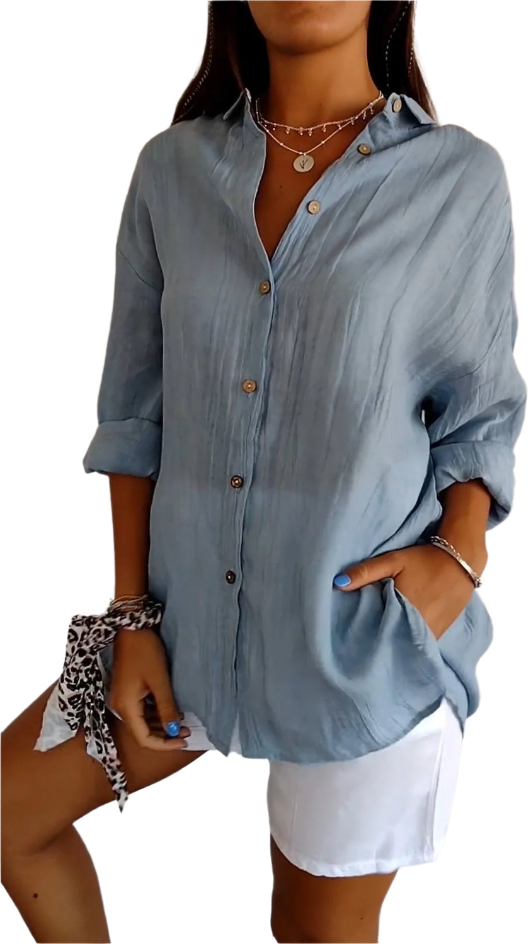 Damenbluse Elegante Polyester Klassischer Kragen Festliche Blusen für Büro und Anlässe 2