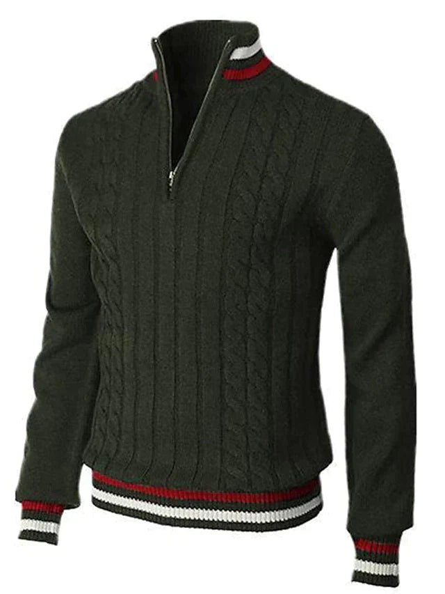 Herrenpullover Zipper Strick Modernes Design Weiches Material-2