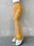 Gerippte Damenhose mit hoher Taille