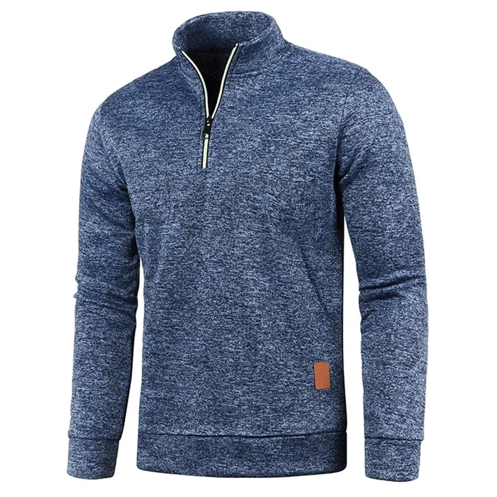 Herren-Pullover mit halbem Reißverschluss