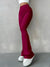 Gerippte Damenhose mit hoher Taille