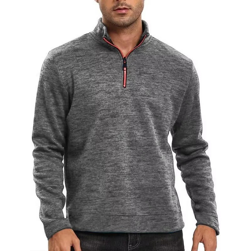 Herren-Pullover mit halbem Reißverschluss