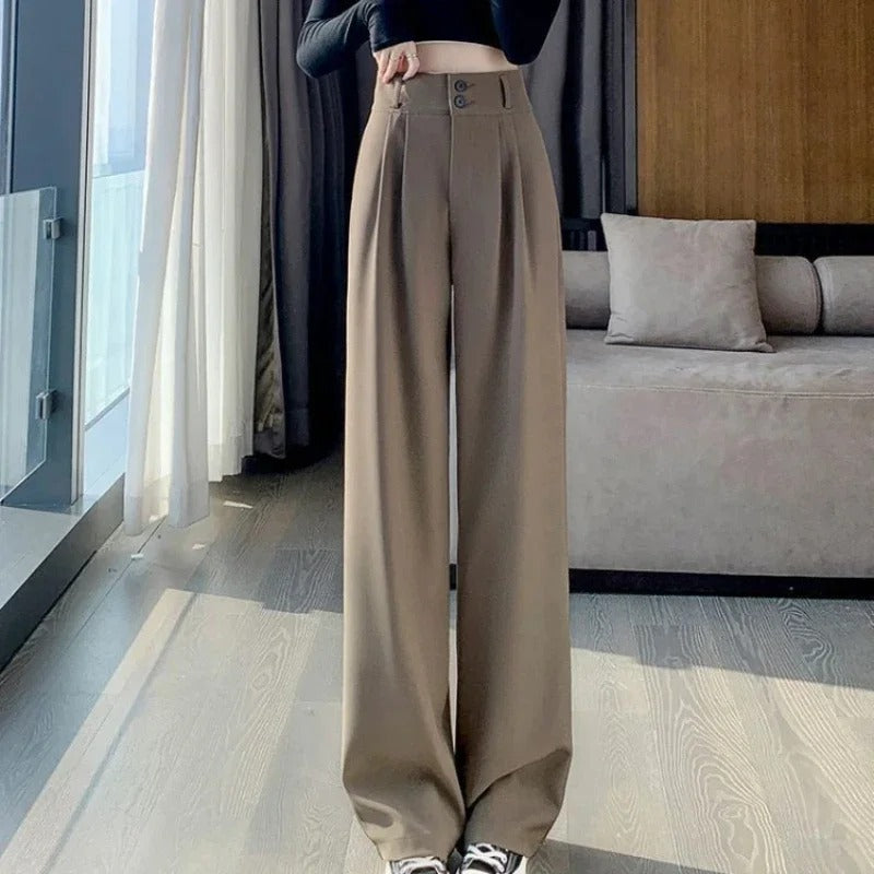 Frauen Koreanischer Stil Baggy-Hose mit hoher Taille