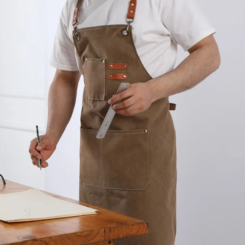 Herren-Arbeitsschürze mit verstellbarem Gürtel