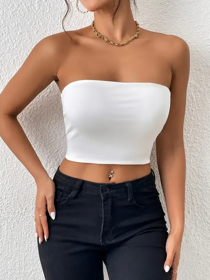Damen Crop Tube Top