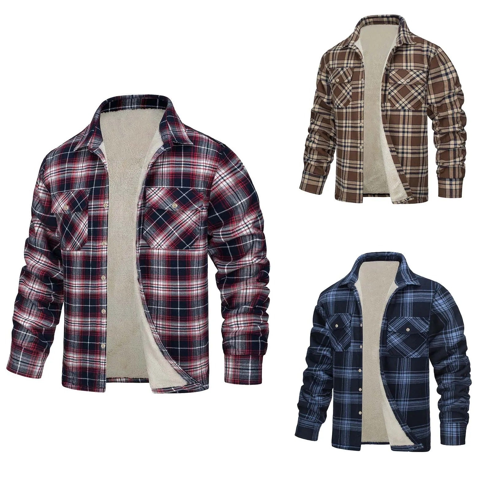 Flanell-Baumwoll-Karo-Jacke für Männer