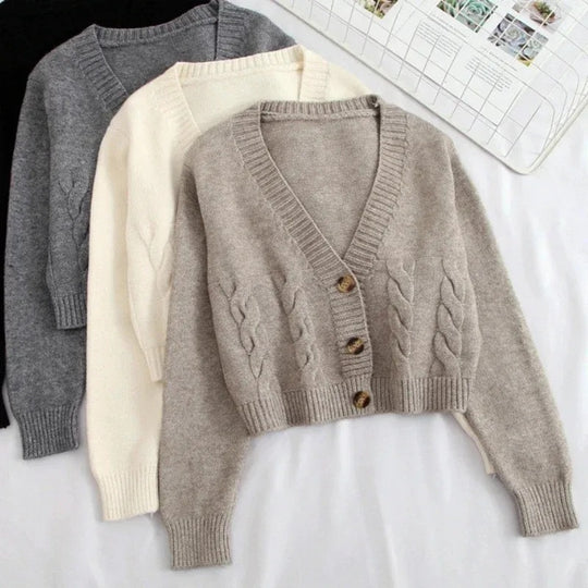 Strickjacke mit V-Ausschnitt für Damen