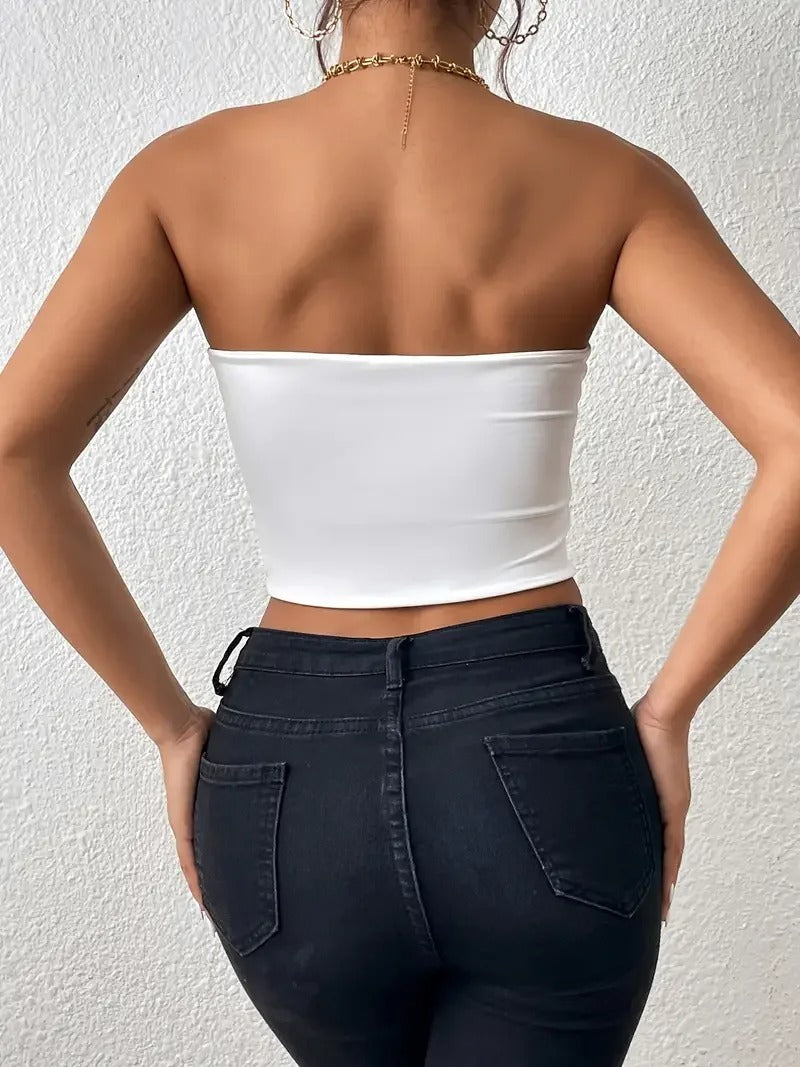 Damen Crop Tube Top