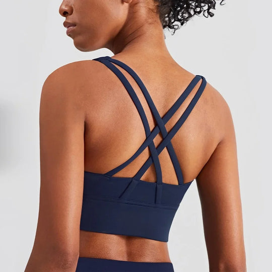 Atmungsaktiver Cross Back Sport-BH für Frauen
