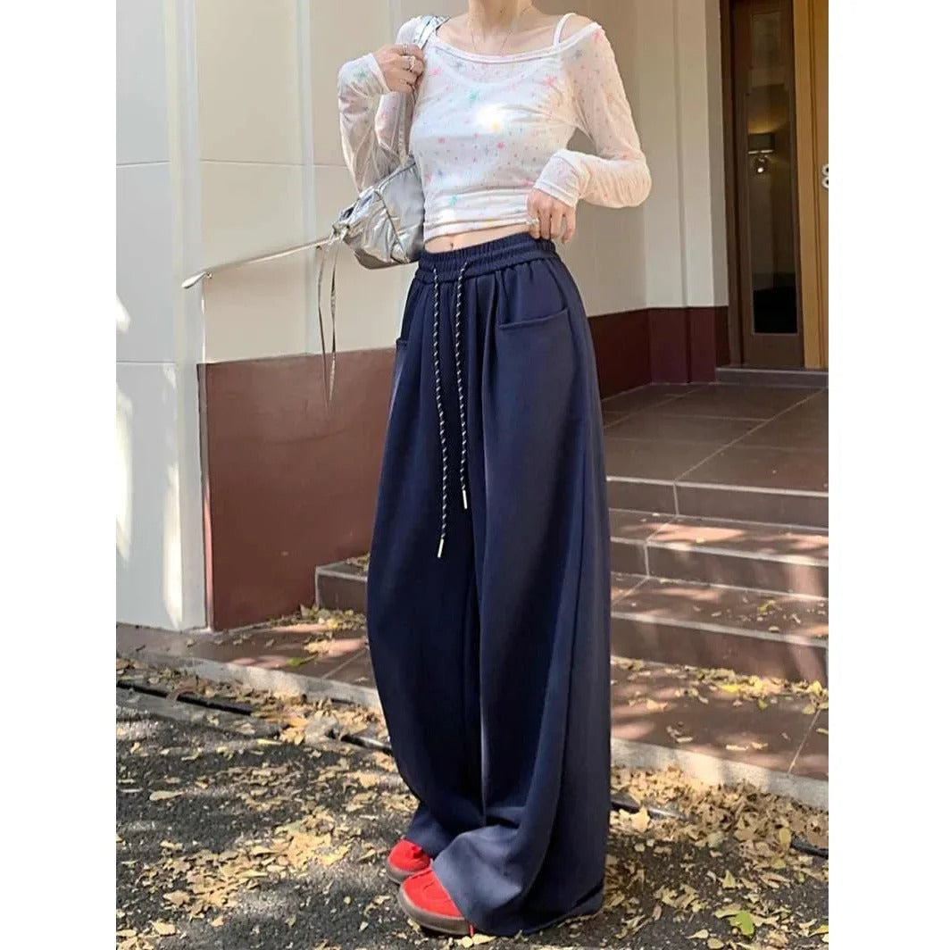 Lässige Damenhose mit weitem Bein