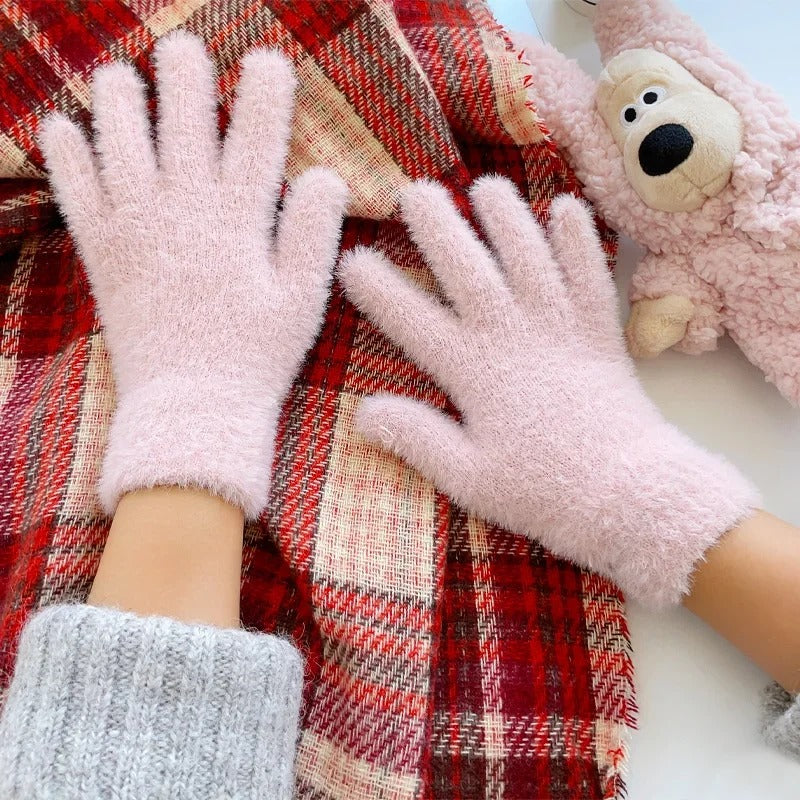 Nerz-Samt Winterhandschuhe