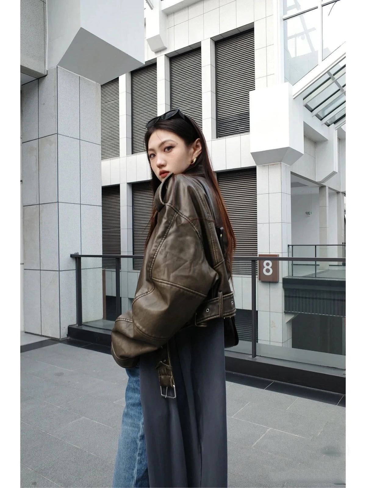 Vintage Leder Damenjacke