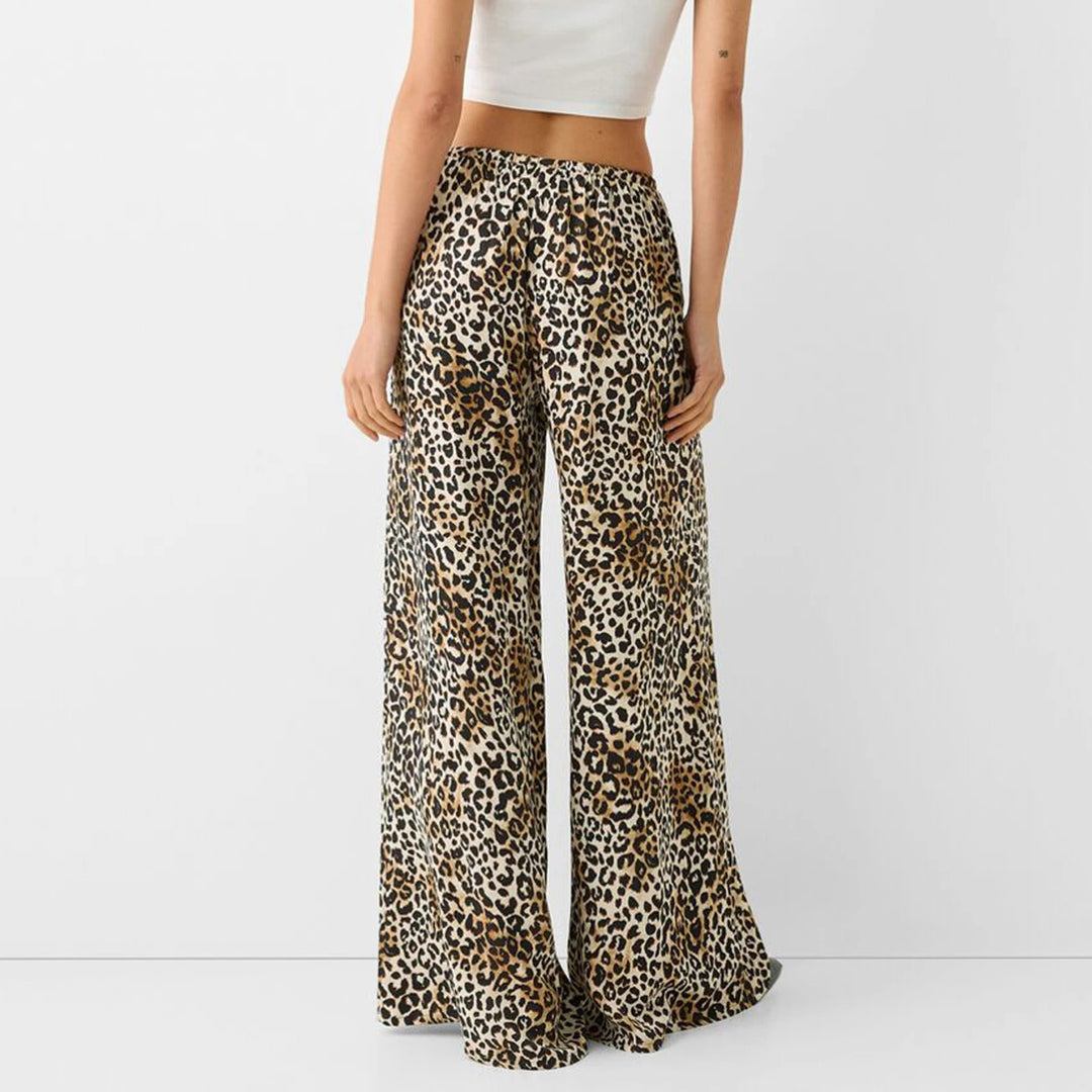 Vintage Leopardenmuster Weite Hose