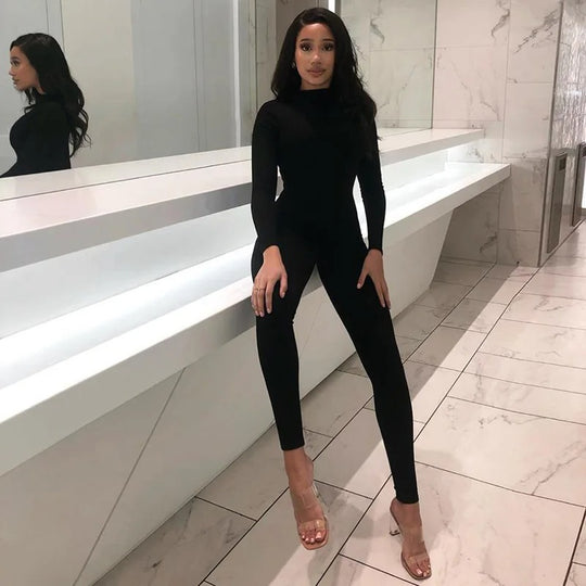 Langärmliger Stretch-Overall für Damen