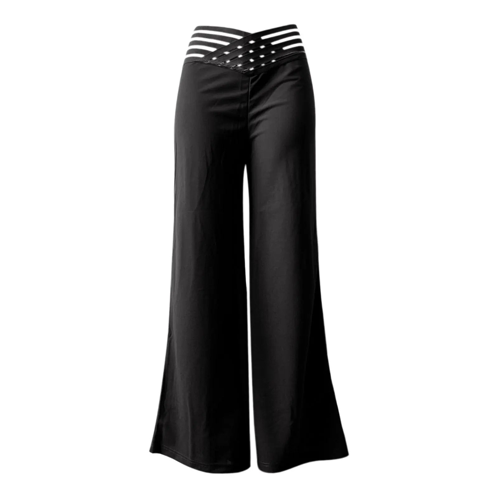 Auslaufende Hose mit gekreuztem Mesh-Patch für Damen