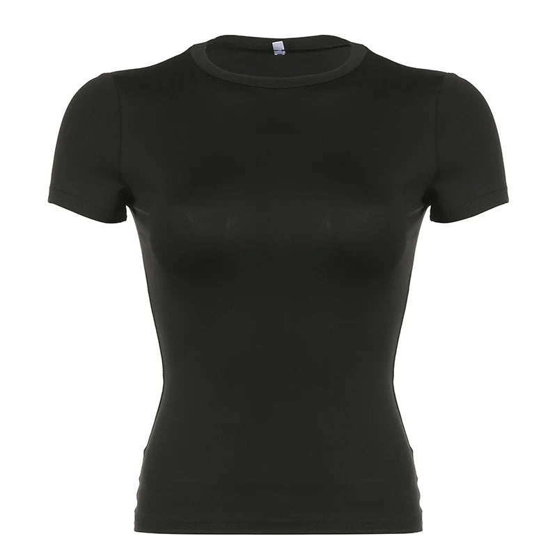 Damen Crewneck Skinny T-Shirt