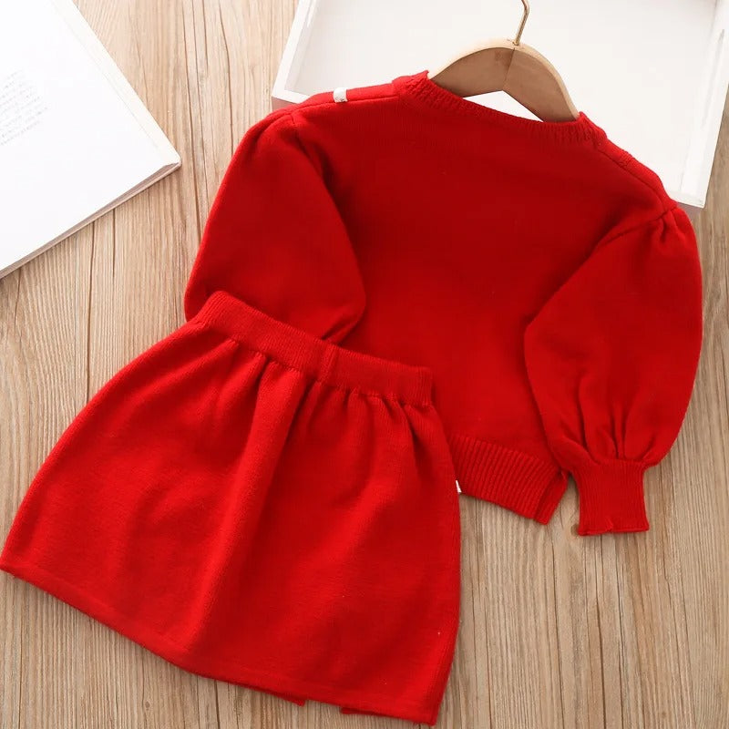Winterset aus Sweatshirt und Rock für Kinder