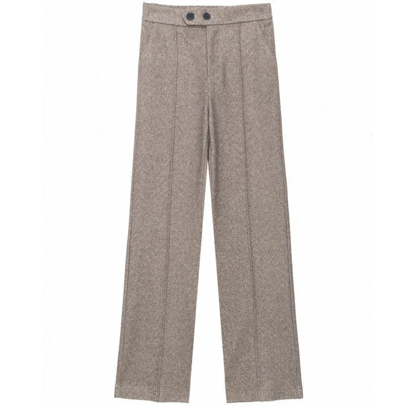 Damenhose aus Wollmischung, gerade geschnitten