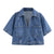 Damen Denimrock & Kurzarm-Crop-Shirt