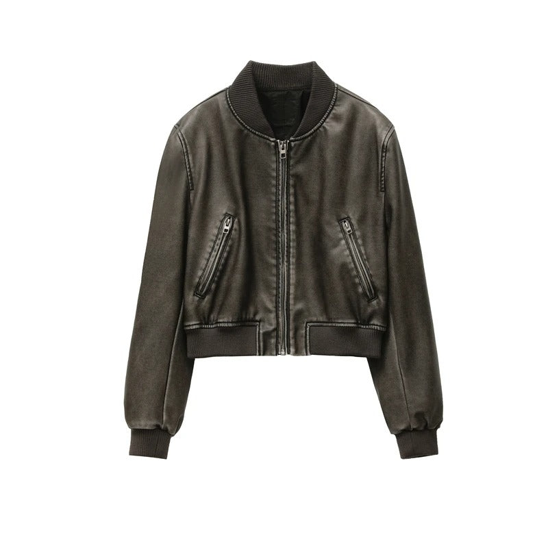 Damen-Motorradjacke mit Reißverschluss