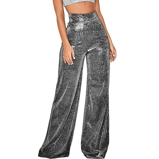 Damenhose mit hoher Taille und weitem Bein