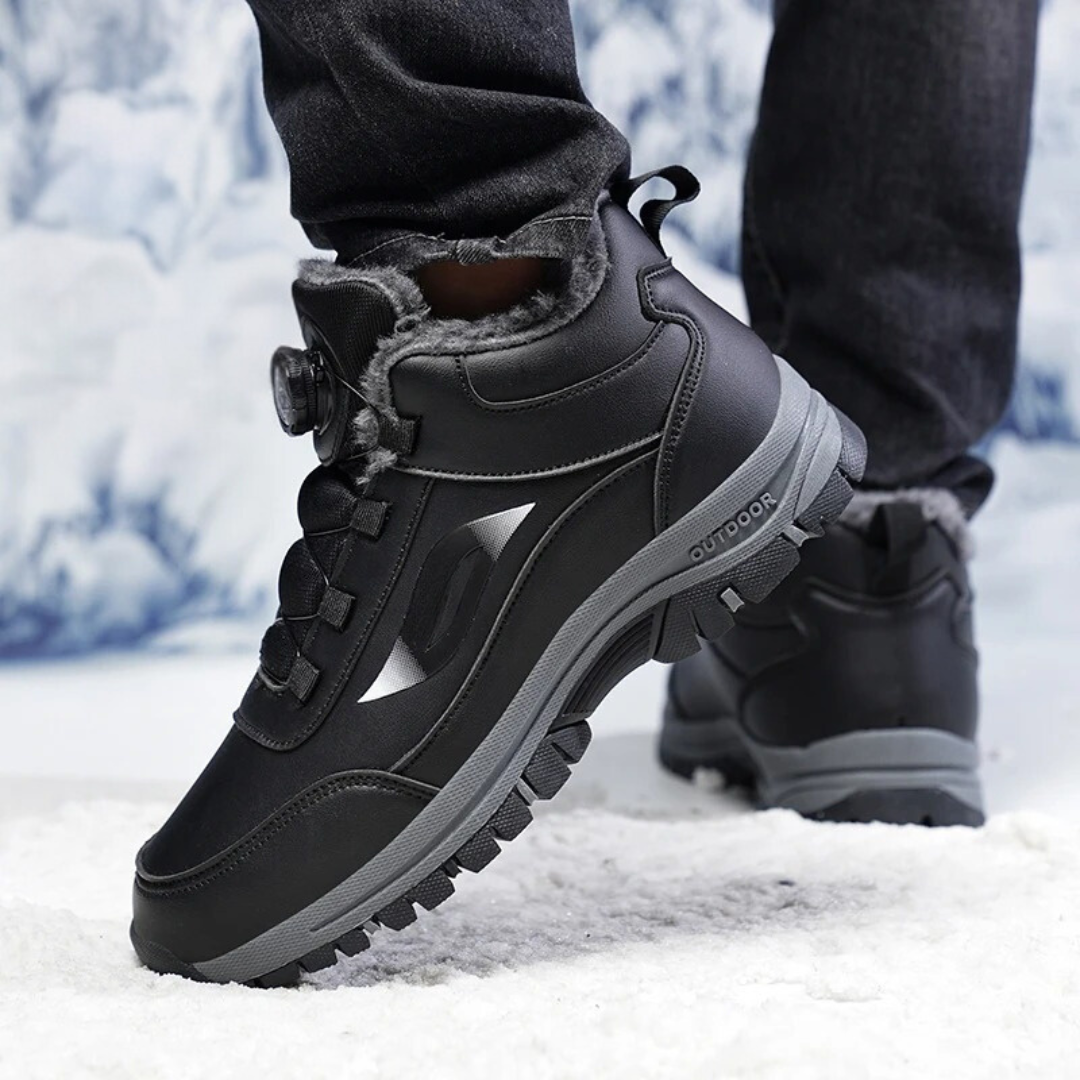 Wasserdichte Stiefelette mit flachem Plüschboden