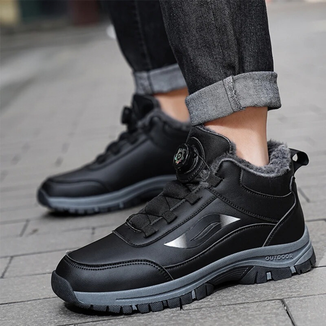 Wasserdichte Stiefelette mit flachem Plüschboden