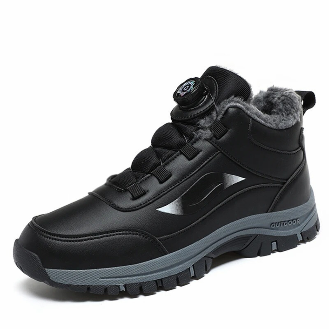 Wasserdichte Stiefelette mit flachem Plüschboden