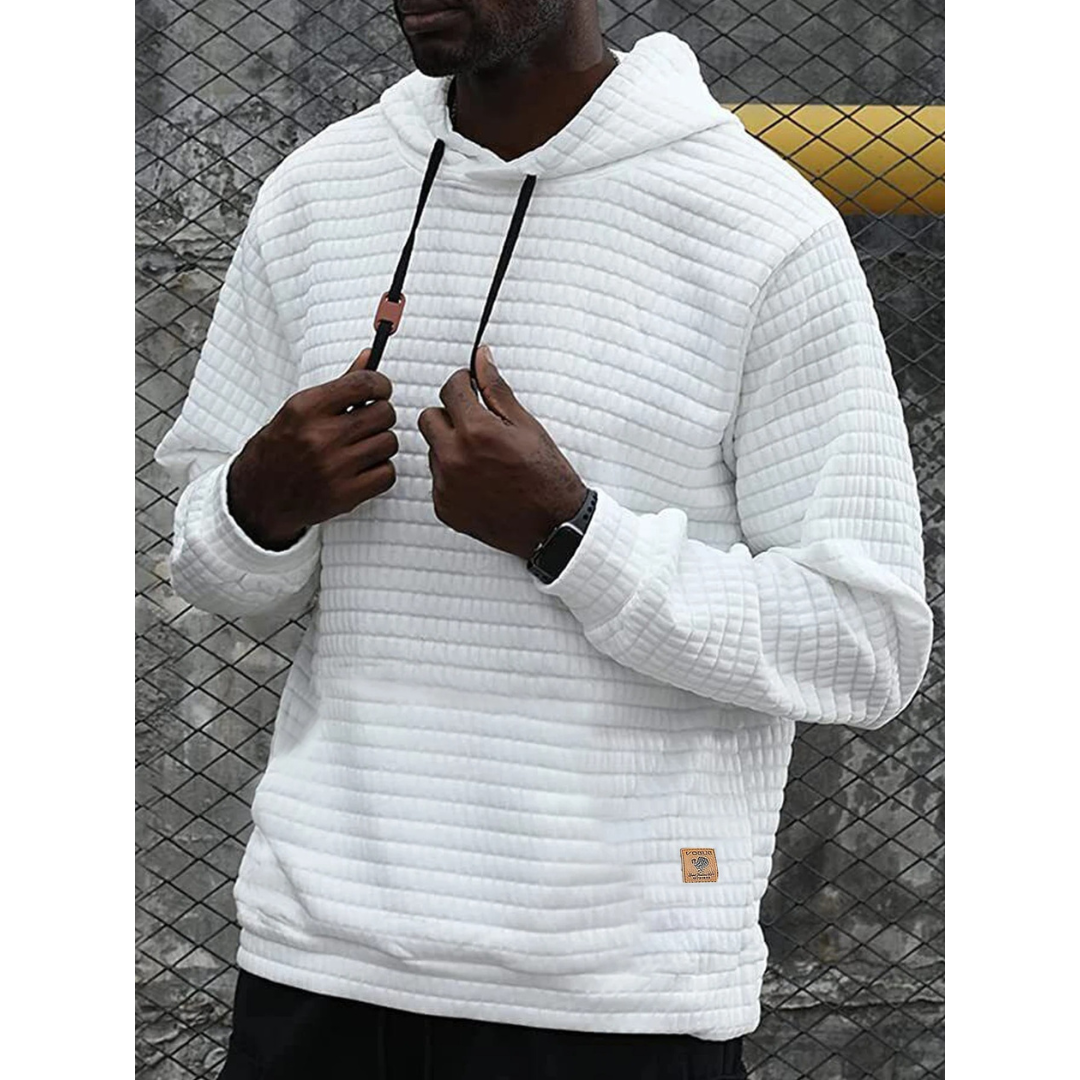 Patchwork-Kapuzenpullover für Männer mit Kordelzug