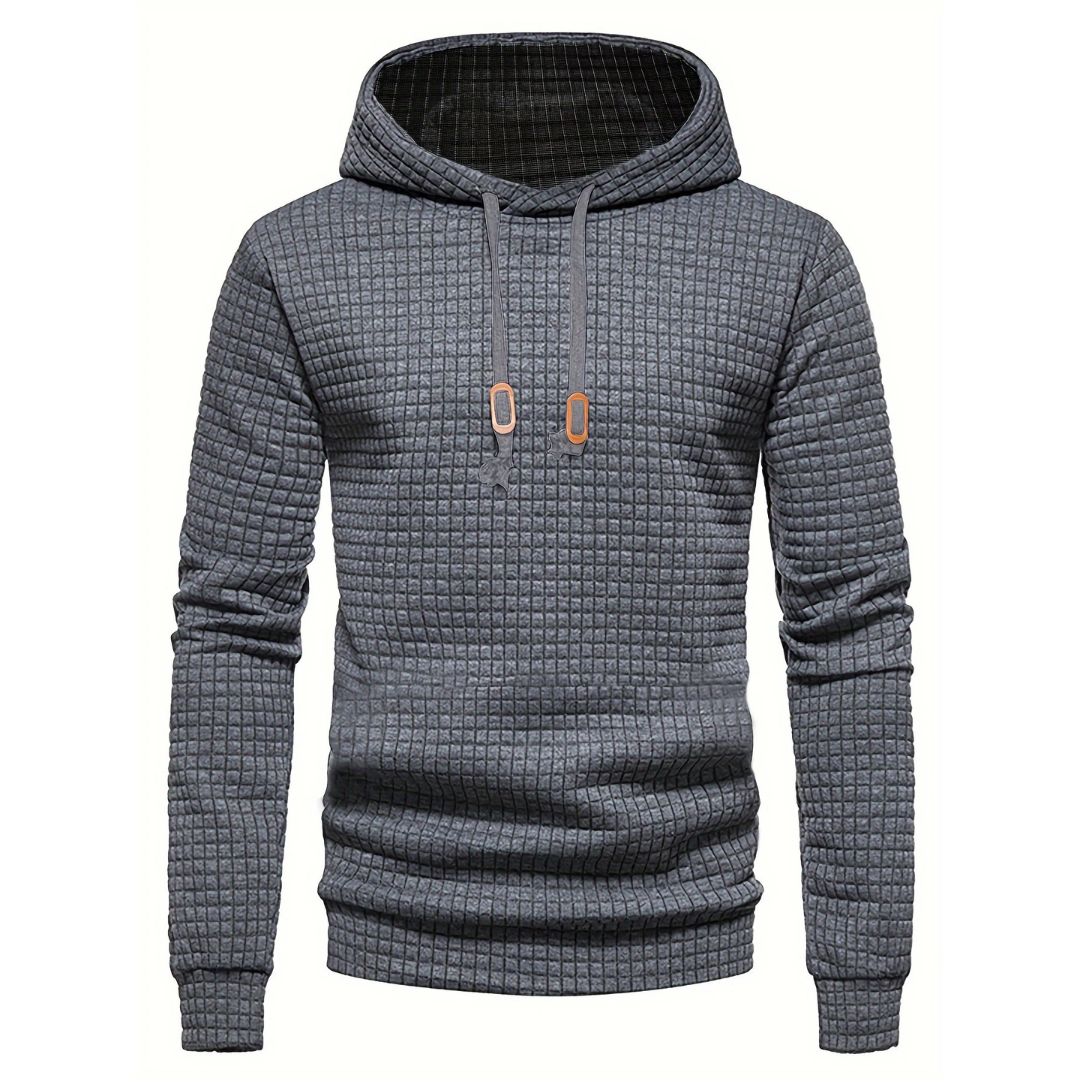 Patchwork-Kapuzenpullover für Männer mit Kordelzug