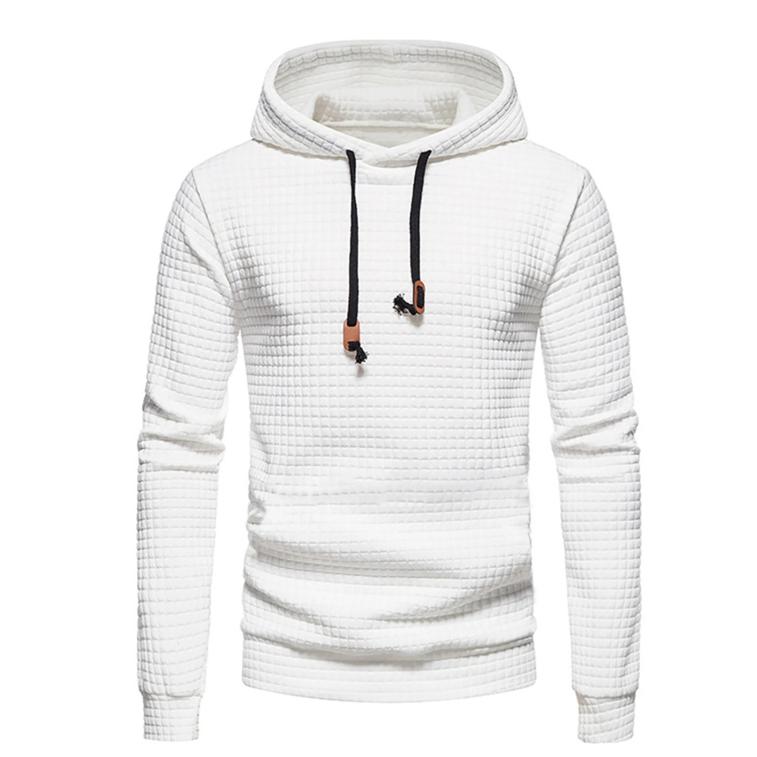 Patchwork-Kapuzenpullover für Männer mit Kordelzug