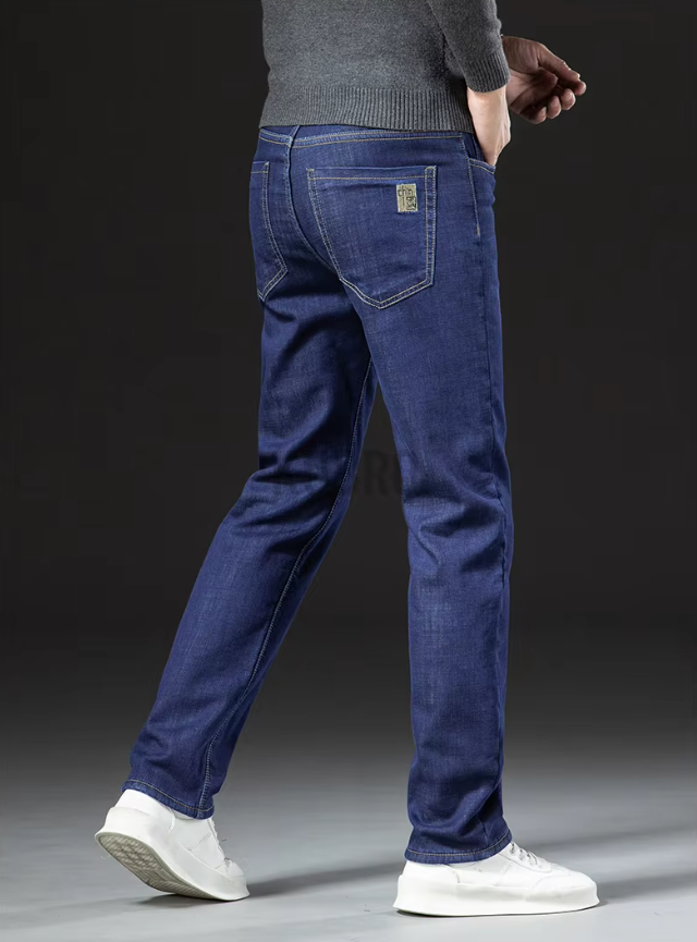 Herrenhose mit geradem Bein Lambswool Denim