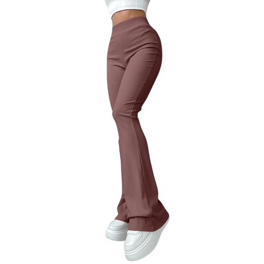 Damenhose mit hoher Taille und Rippbündchen