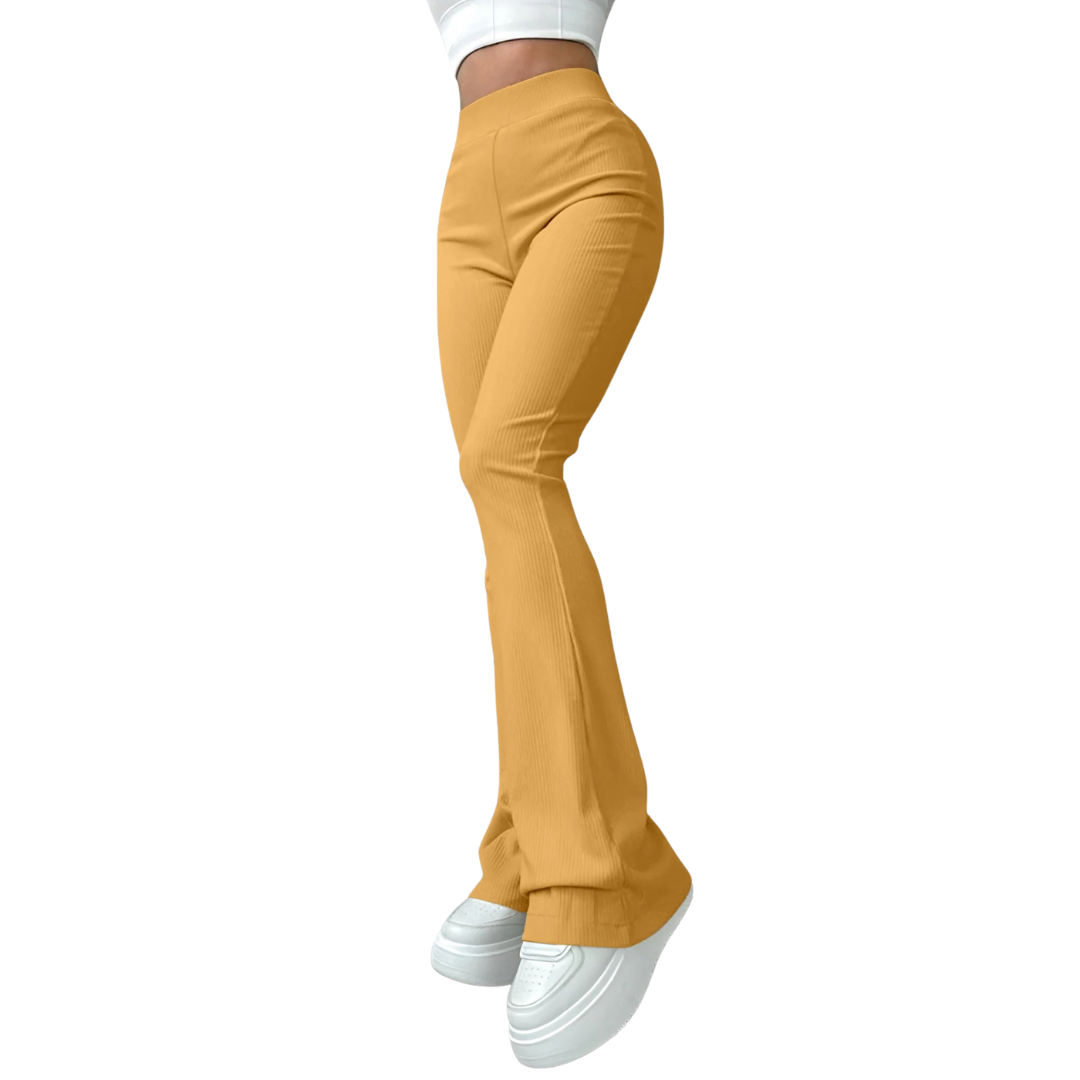 Damenhose mit hoher Taille und Rippbündchen