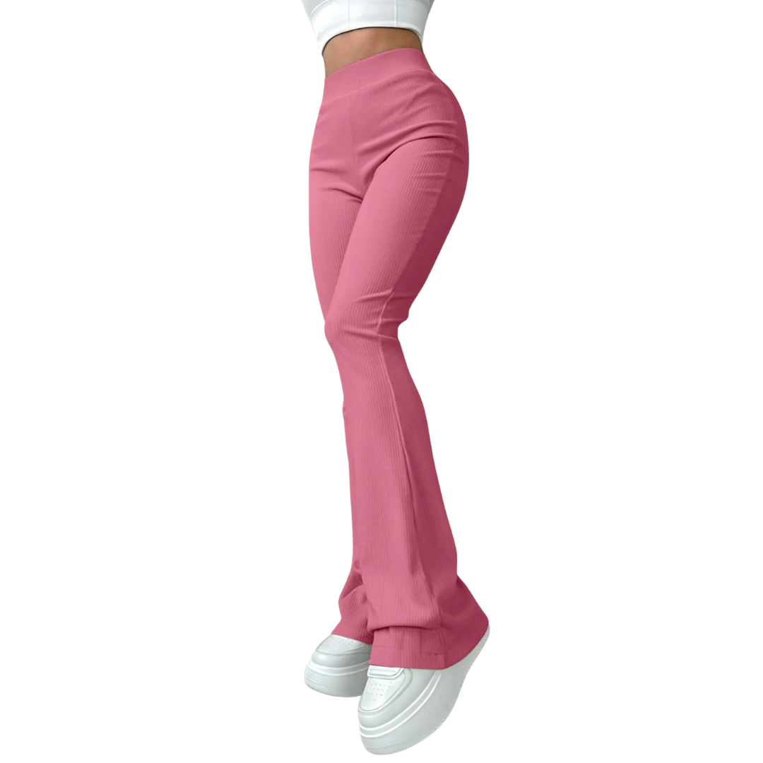 Damenhose mit hoher Taille und Rippbündchen