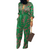 Overall mit modischem Aufdruck, V-Ausschnitt und hoher Taille