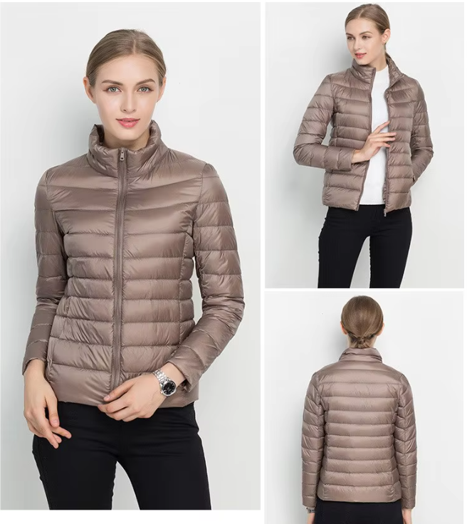 Damen-Pufferjacke mit durchgehendem Reißverschluss