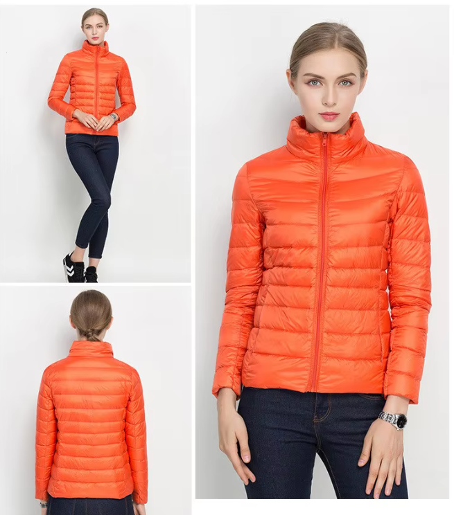 Damen-Pufferjacke mit durchgehendem Reißverschluss