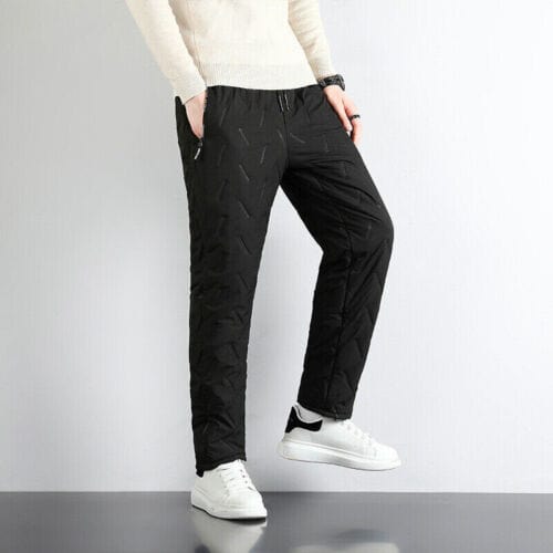 Herren Winterhose Schwarz Wasserabweisend Polyester Gefüttert für Outdoor-Aktivitäten-2