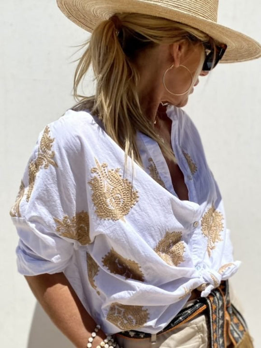 Damenbluse Elegante Baumwoll-Polyester-Mischung für Festliche Anlässe 3