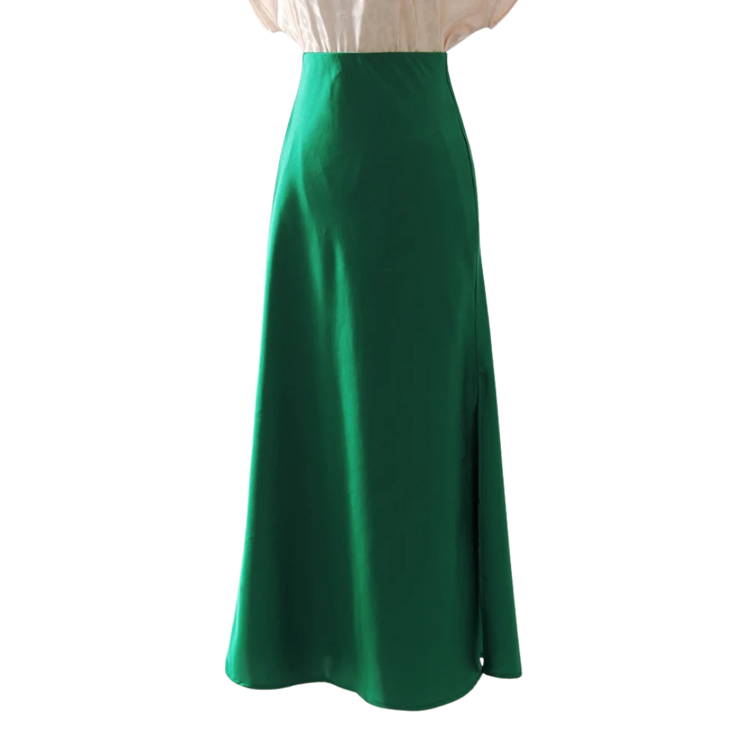 Satin-Faltenrock für Damen