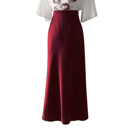 Satin-Faltenrock für Damen