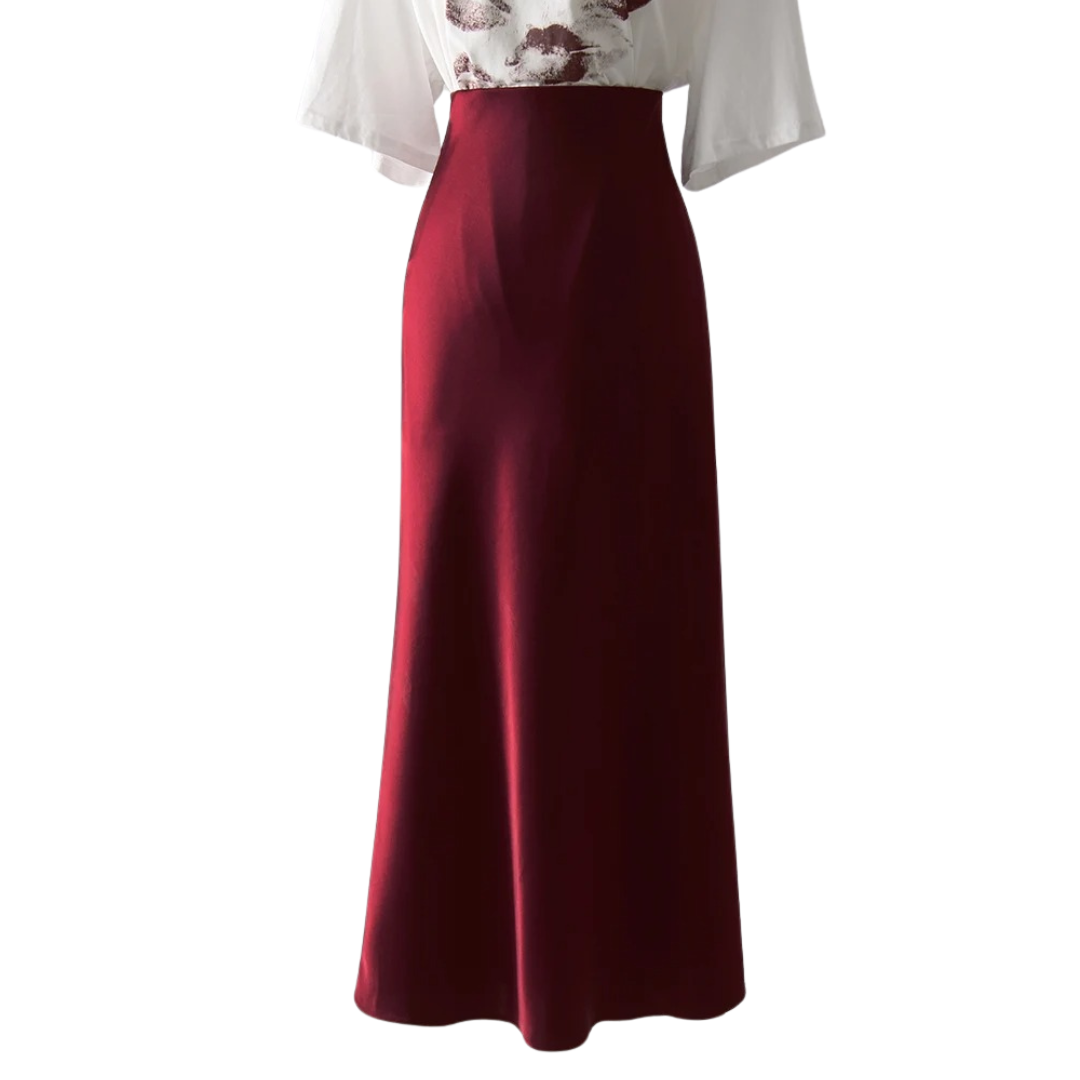 Satin-Faltenrock für Damen