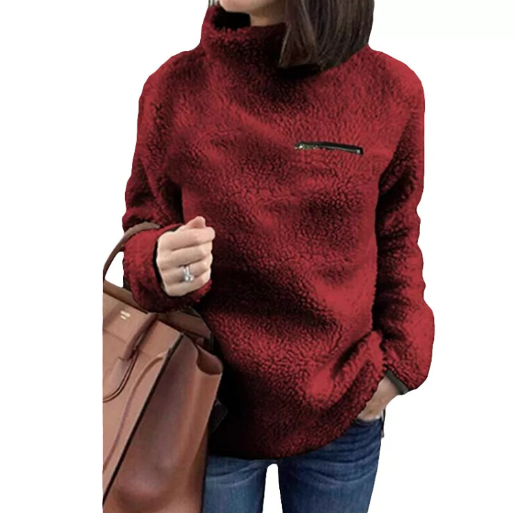 Warmer dicker Damen-Plüschpullover