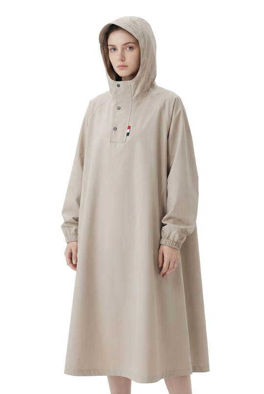 Unisex Regenmantel Lang Oxford Gewebe Wasserdicht mit Kapuze